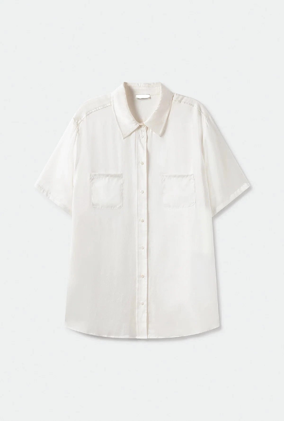 HAisTsiAH Shirt Milk The Short Sleeves Shirt in silk