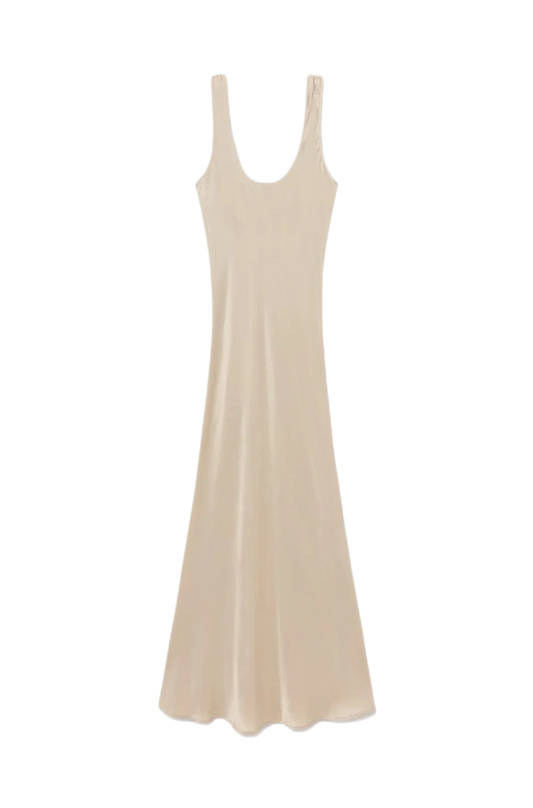 HAisTsiAH Dress Cream / Extra-Small The Full  Sleeveless Dress in Silk