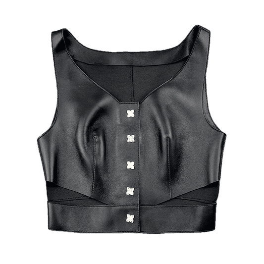 HAisTsiAH Top The Sleeveless Vests in Leather