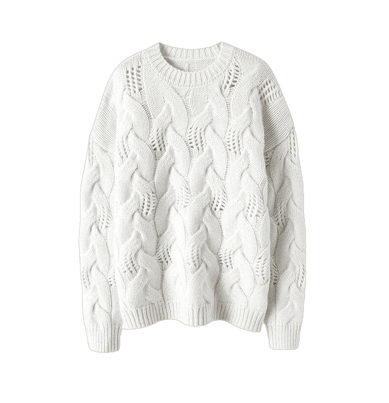 HAisTsiAH White / Medium The Heavyweight Sweater in Cashmere